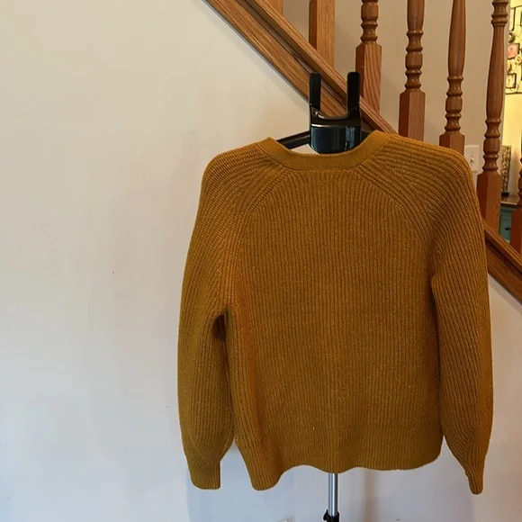 Women’s button up sweater size medium color golden tan - Picture 2 of 3